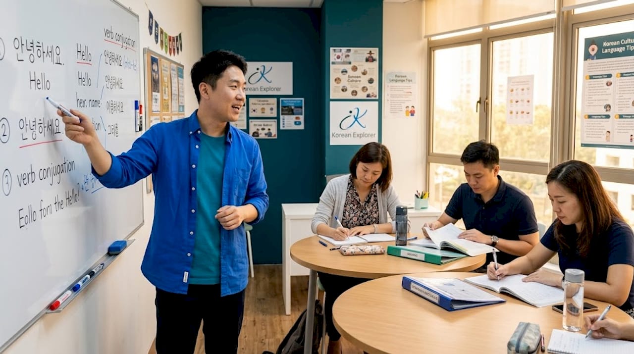 Korean learners in class
